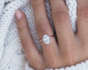 3 CT Oval Cut Moissanite Ring