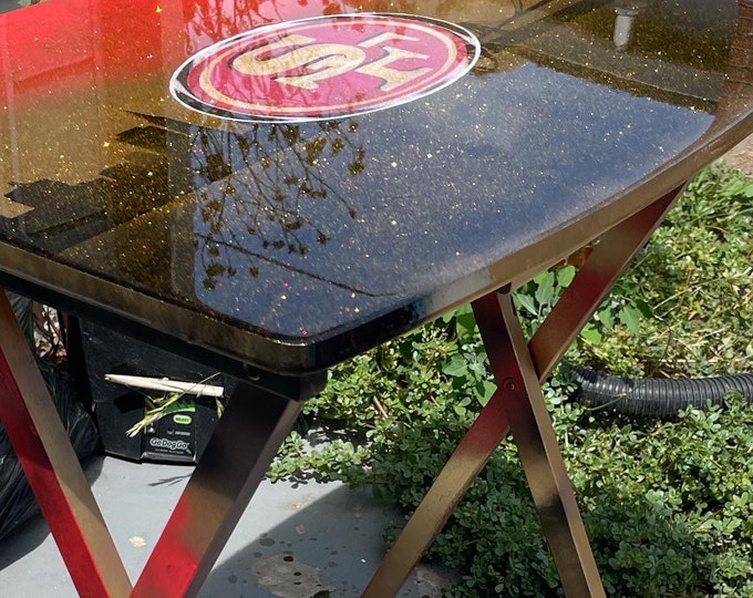 Custom TV Tray/Personalized Folding snack table / Sports/ Night Stand/ Sports tv table/Epoxy