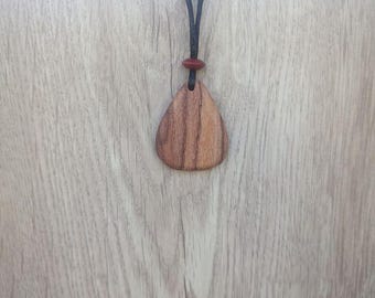 zebrano wood drop pendant