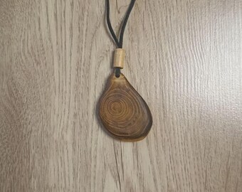Acacia drop wooden pendant