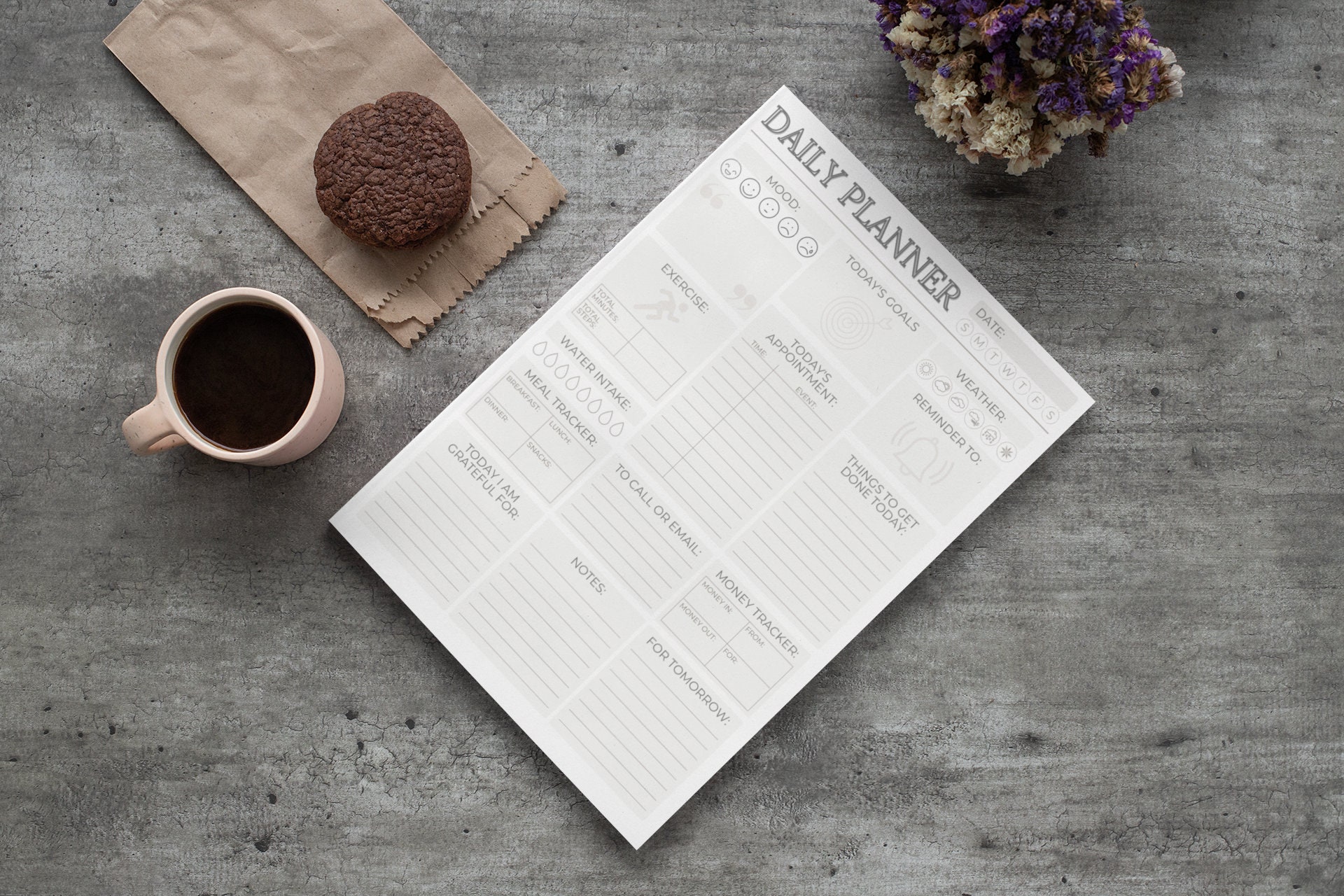 Daily to Do List Printable, Instant Download, Minimal Productivity ...