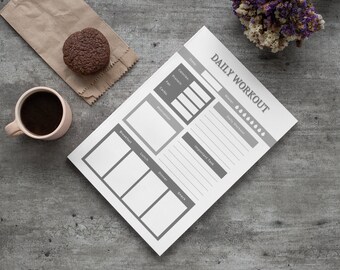 Digital Downloadable Daily Workout Fitness Planner, Instant Download, Daily Planner, Fitness Tracker, Health Tracker, Weight Loss Tracker,