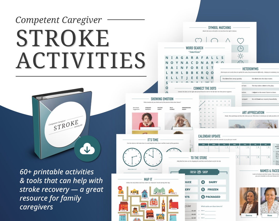 Stroke Recovery Activities / Stroke Activity Kit / Games, Puzzles, Books, And More- To Assist In Your Loved One&#39;s Care
