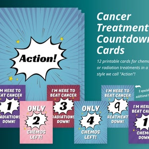 Chemo and Radiation Treatment Countdown Cards / Printable Cards To Use In Your Cancer Journey