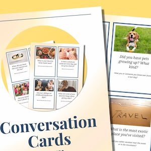 Senior Adult Conversation Cards / Activities for Senior Citizens / Grandparent Activities / Conversation Ideas and Questions for Elderly