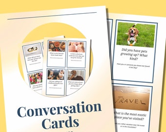 Senior Adult Conversation Starter Cards: 50 Fun Activities (Digital Download)