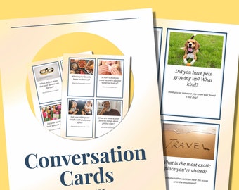 Senior Adult Conversation Cards / Activities for Senior Citizens / Grandparent Activities / Conversation Ideas and Questions for Elderly