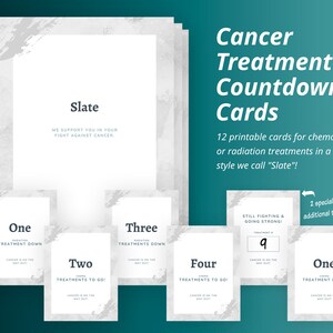 Chemo and Radiation Treatment Countdown Cards/ Printable Cards To Use In Your Cancer Journey