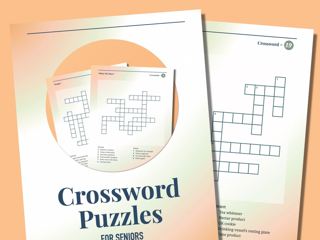 Fun Engaging Crossword Puzzles for Senior Adults / Senior Citizen Fun Engaging Crossword Puzzles for Senior Adults / Senior Citizen