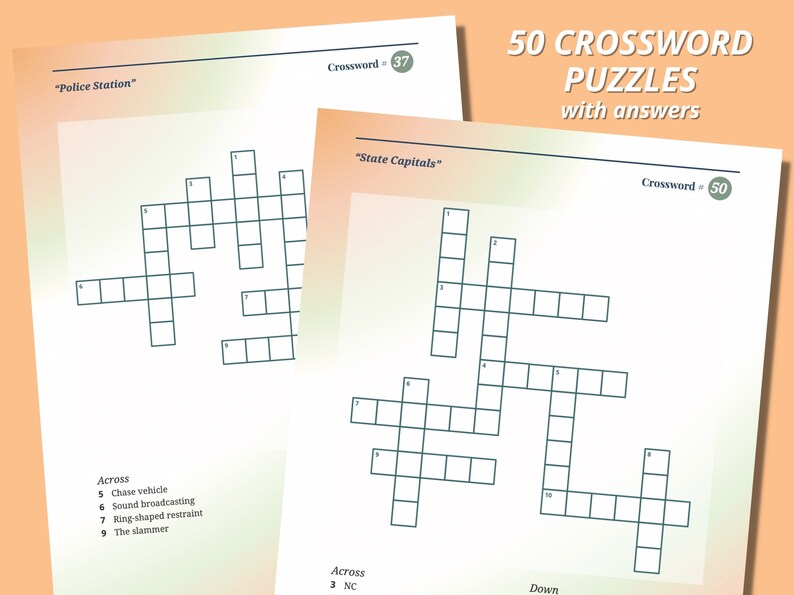 Fun & Engaging Crossword Puzzles for Senior Adults / Senior Citizen Games / Memory Games for