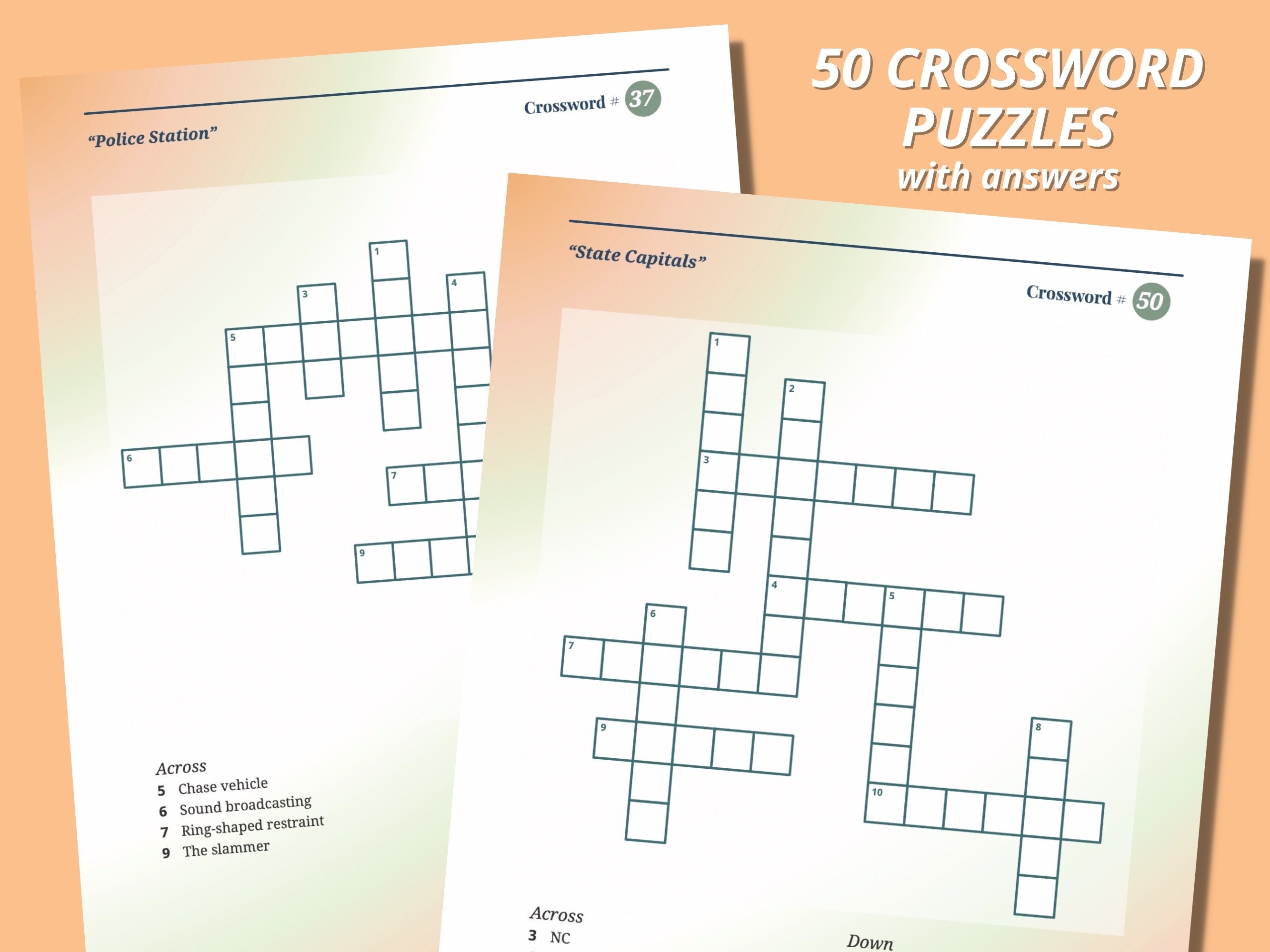 Fun Engaging Crossword Puzzles for Senior Adults / Senior Citizen Fun Engaging Crossword Puzzles for Senior Adults / Senior Citizen