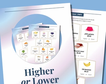 Higher or Lower Game for Seniors: Price Guessing Activity (Digital Download)