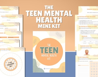 Mental Health Mini Kit For Teens / Therapy Processing Journal / Anxiety and Depression Logs for Teens / Mental Health Journal