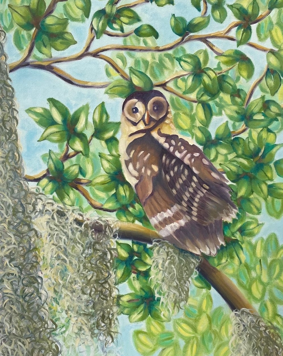 The Owl Is Watching - Original Oil
