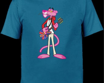 Noel Gallagher- Pink Panther- Oasis- Cartoon- Guitarist- Rock Band- Manchester- Britpop- 90s- Music- T-shirt