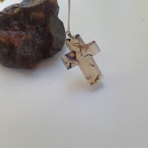 Christian Cross Necklace,Hand Carved Stick Agate Cross Pendant