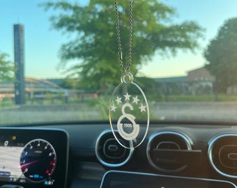 Galatasaray Car Pendant – Acrylic Rearview Mirror Pendant – Football Decoration – Car Decoration Türkiye – Gift for Galatasaray Fans