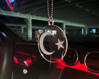 Türkiye car pendant with coat of arms - car pendant - rearview mirror pendant Türkiye - decoration - car decoration Türkiye - gift for Türkiye fans