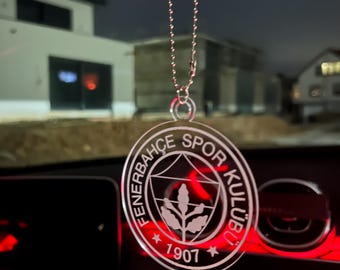 Fenerbahçe Car Pendant – Rearview Mirror Pendant Fenerbahçe Logo – Football Fan Decoration – Car Decoration Türkiye – Gift for Fenerbahçe Fans