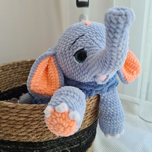 Elephant Snuggler, Safari Nursery Decor, Baby Shower Gift, Baby Lovey Blanket, Security Blanket, Baby Boy Gift