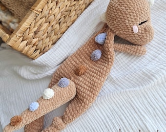 Dinosaur Snuggler, Dinosaur Lovey, Baby Shower Gift, Nursery decor, Security Blanket, Crochet Dinosaur