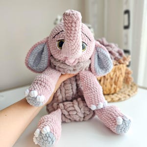 Baby girl gift Elephant lovey Safari nursery toy Baby shower gift Kids room decor Newborn comforter Elephant snuggler Baby security blanket