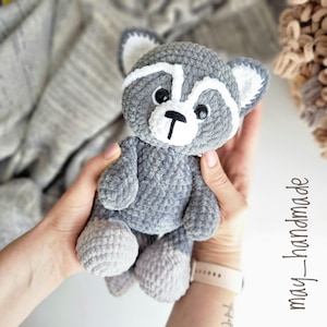RACCOON plush toy, Woodland nursery toys, Gender neutral baby shower gift, Racoon stuffed toy, New baby gift, First birthday gift