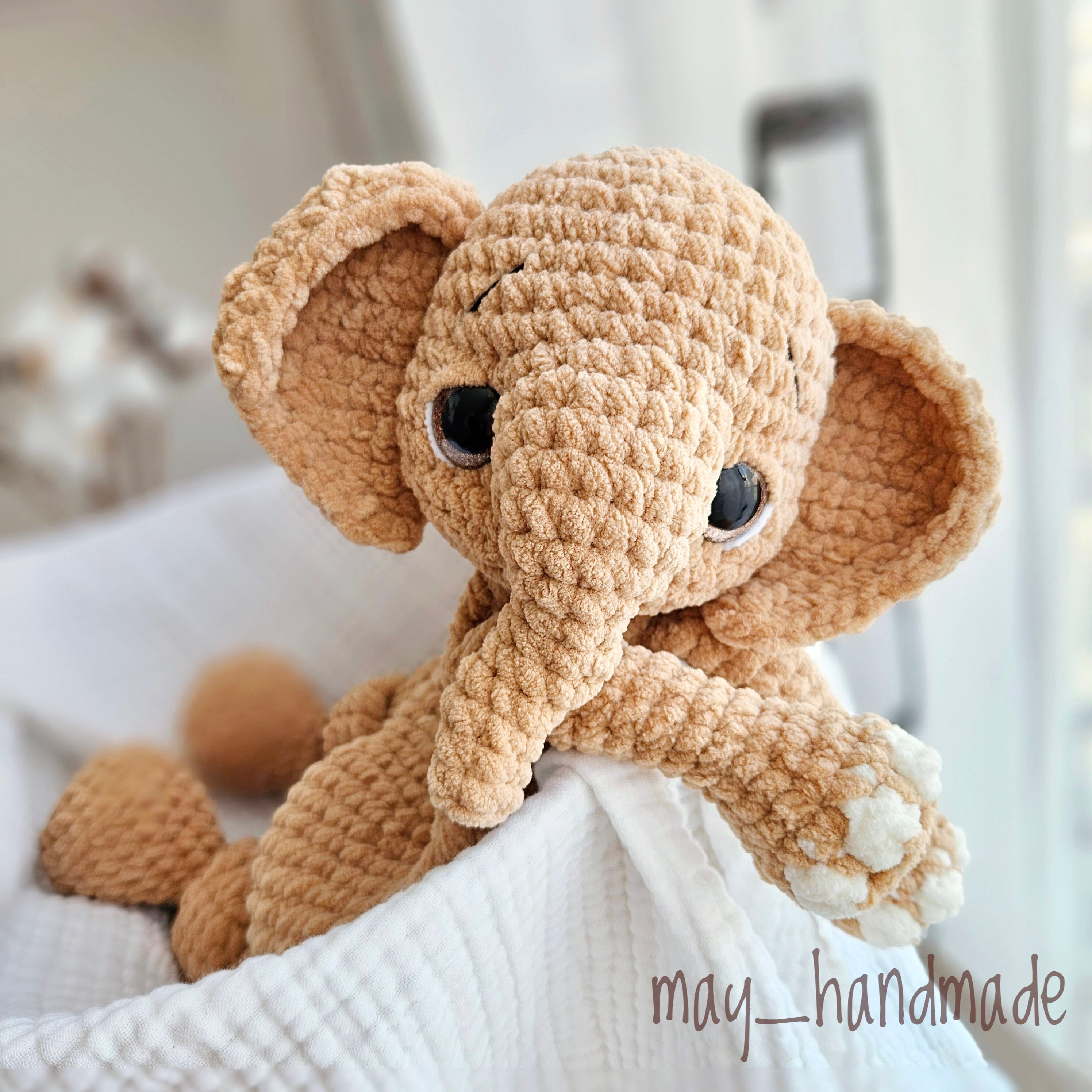 ELEPHANT Lovey Blanket, Safari Baby Shower Gift, Baby Comfort Toy