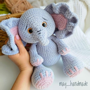 STUFFED ELEPHANT toy, Safari nursery decor, New baby gift, Baby shower gift, Kids room decor, Baby gift, Safari animal toy