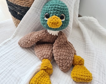 MALLARD DUCK, Baby Comforter, Stuffed Animals, Security Blanket, Hunting Nursery Decor, Baby shower Gift, Duck Lovey