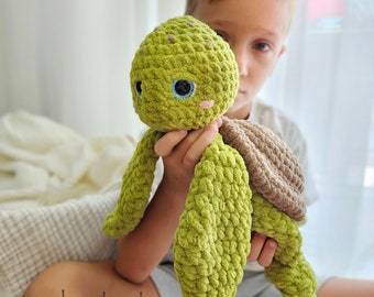 SEA TURTLE SNUGGLER Lovey: Under The Sea Nursery Decor Baby security blanket