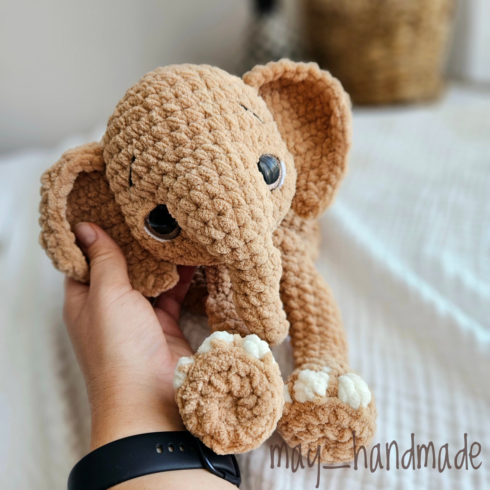 ELEPHANT Lovey Blanket, Safari Baby Shower Gift, Baby Comfort Toy