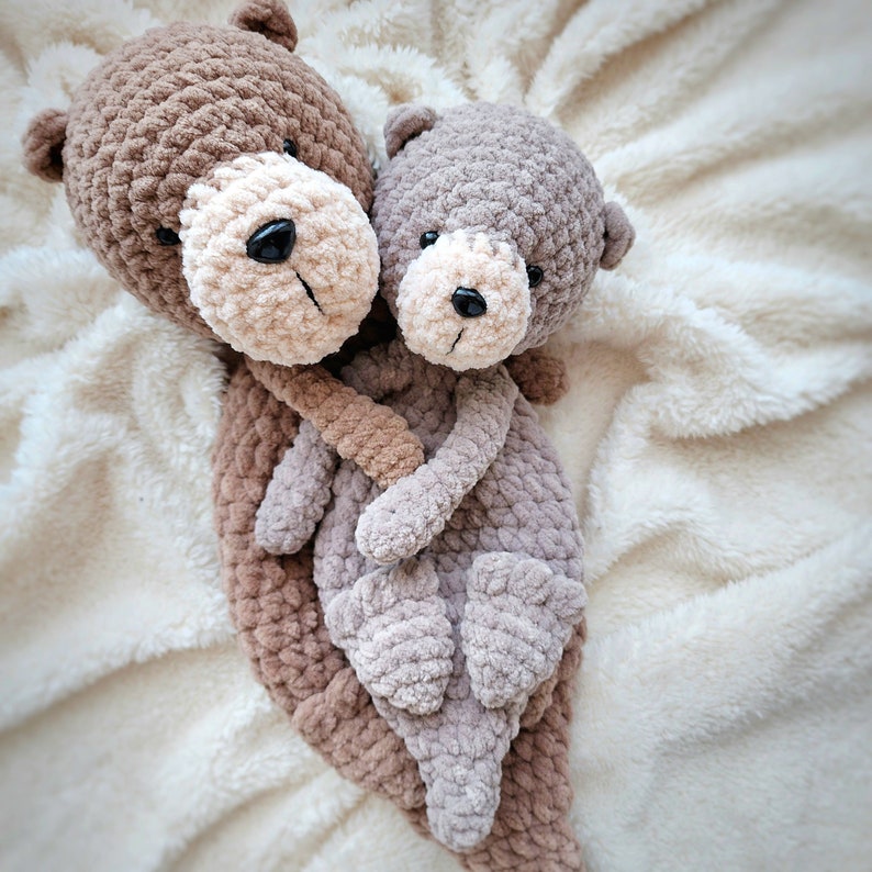 OTTER Baby and Mom Lovey for Babies, Otter Gift, Otter Snuggler, Sea ...