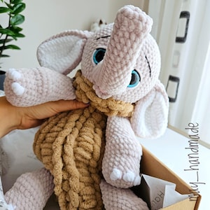 Elephant Snuggler Lovey: Safari Nursery Decor - Baby Shower Gift | Baby Security Blanket