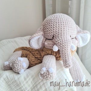 Elephant Lovey, Security Blanket, Safari Nursery Decor, Snuggle Elephant, Elephant Snuggler, Baby Toys First Birthday Gift