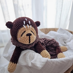 Bear Snuggler, Bear Lovey, Bear Babydeken, Boskwekerij, Babyshowercadeau, Eerste verjaardagscadeau, Baby Veiligheidsdeken, Knuffel