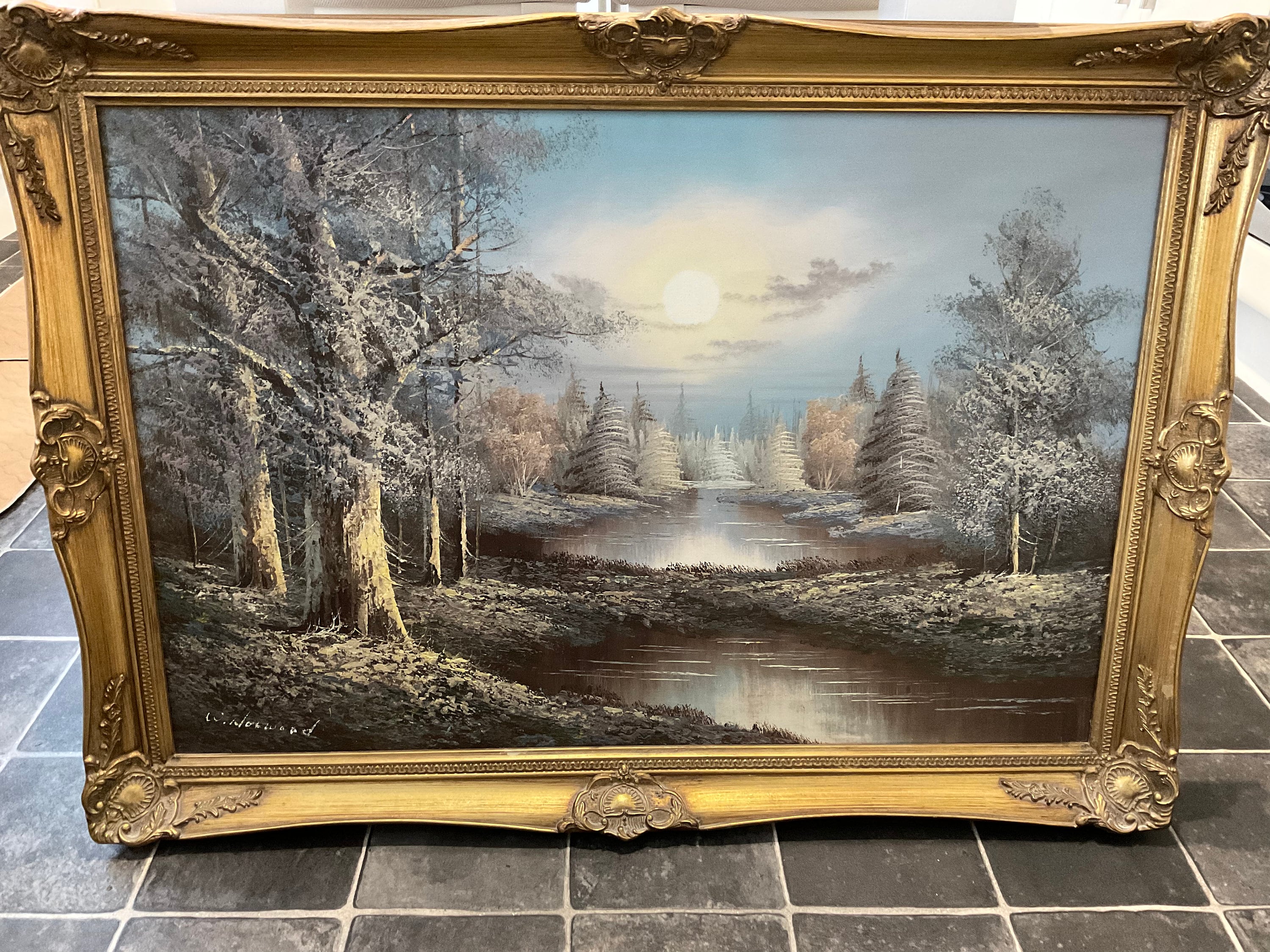 Winter Wonderland Oil in Canvas by W. Norwood 41x29 Inch - Etsy UK
