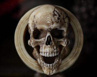 Roaring Skull Ear Tunnels – Gothic Demon Plugs, Resin or Brass