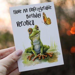 Frog Birthday Card, Frog Funny Birthday Card, Personalized Card, Toad Greeting Card, Custom Birthday Card, Frog Card, Frog, Frog Card, Toad