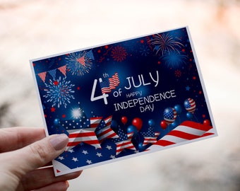 Personalized 4th July Card: Independence Day Celebration