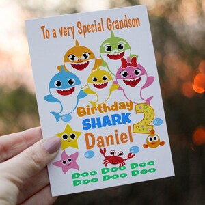 Carte d'anniversaire de petit-fils d'anniversaire de requin, carte pour le petit-fils, carte d'anniversaire de petit-fils, carte d'anniversaire de petit-fils d'anniversaire de requin, carte de requin