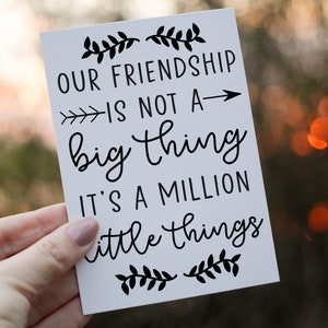 Million Little Things verjaardagskaart, speciale vriendenkaart, kaart voor vriend, verjaardagskaart, vriendenkaart, gepersonaliseerde kaart, aangepaste kaart