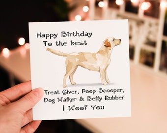 パーソナライズされたラブラドールレトリバー犬の誕生日カード