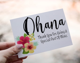 Carte d'anniversaire hawaïenne, carte d'anniversaire Hawaï, carte Ohana personnalisée, notelet Hawaï, carte hawaïenne personnalisée, Ohana, hawaii