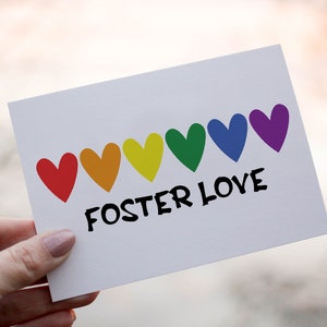 Karta Foster Love, Karta Rainbow Foster Carer, Karta Foster Dad, Karta Foster Mum, Tata Foster Care, Niestandardowa karta LGBTQ, Foster Mum