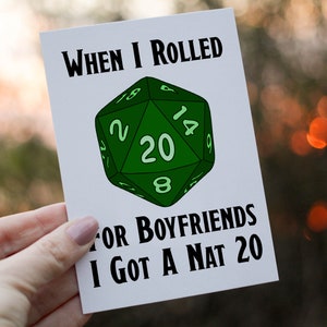 Als ich für ... ich Rolled für ... ich bekam eine Nat 20 Dungeons and Dragons Geburtstagskarte, Karte für Gamer, personalisierte Karte, Freund D & D benutzerdefinierte Karte