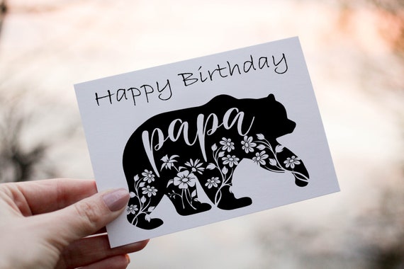 Papa Bear Birthday Card Birthday Card for Papa Birthday Card Card for Papa  Papa Birthday Card Papa Birthday Printed Card 