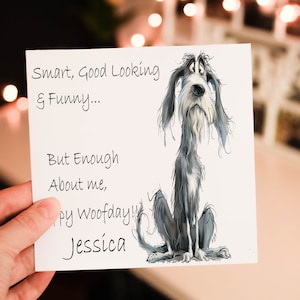 Tarjeta de cumpleaños de perro Weimaraner, tarjeta de cumpleaños de perro, tarjeta de raza de perro personalizada, tarjeta de felicitación de amigo, tarjeta de cumpleaños personalizada, tarjeta de perro