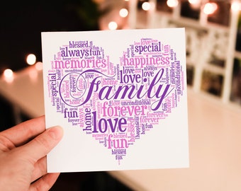 Adoptions-Tageskarte: Familie Herz-Wortkunst
