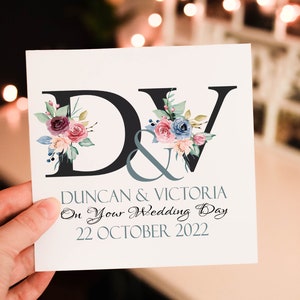 Tarjeta de boda con letras artísticas, tarjeta para el día de la boda, tarjeta de boda personalizada, tarjeta de boda personalizada, tarjeta para boda, felicitaciones por boda
